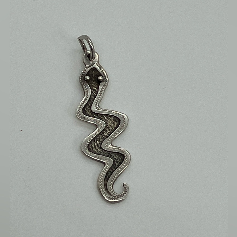 Vtg 925 Sterling Silver Boa Snake Charm / Pendant